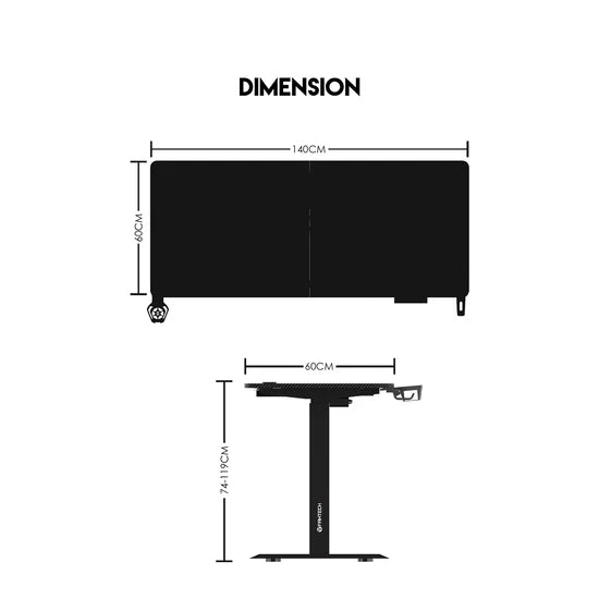 Fantech Office Desk Height Adjustable Motorised Electric Stand Gaming Table 140x60cm (GD914) (Black) - FIN SHOP AU