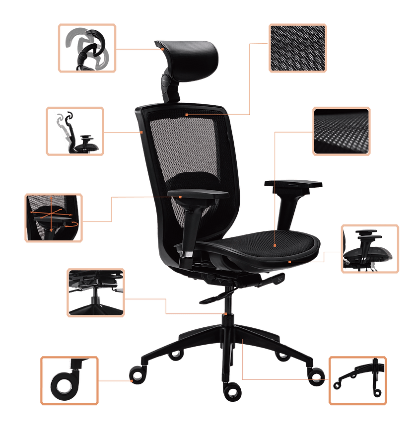 Alphaeon e3 Black - FIN SHOP AUErgonomic Chair