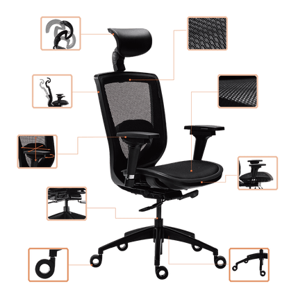 Alphaeon e3 Black - FIN SHOP AUErgonomic Chair