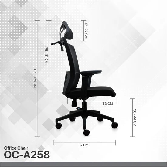 Fantech Gaming Ergonomic Office Chair Breathable Mesh - Black (OC - A258) - FIN SHOP AU