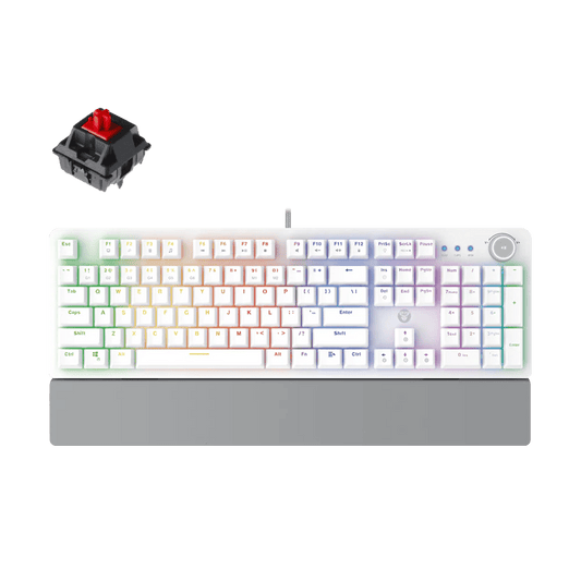 Fantech Mechanical Keyboard RGB Backlit with Wrist Rest - Space White (MAXPOWER MK853) - FIN SHOP AU