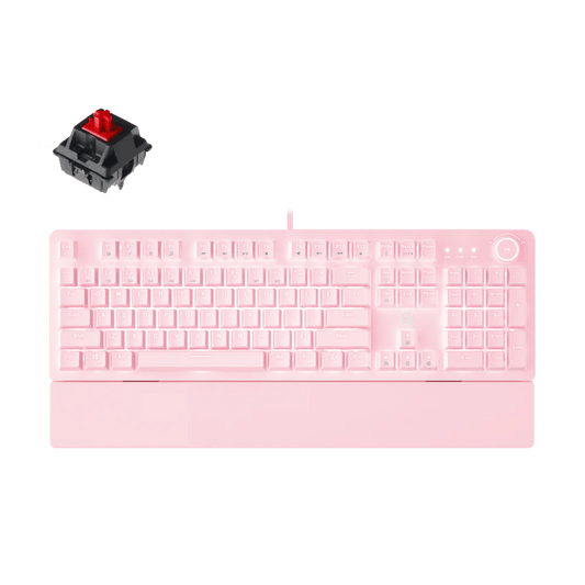 Fantech Mechanical Keyboard White Backlit with Wrist Rest - Sakura Pink (MAXPOWER MK853) - FIN SHOP AU