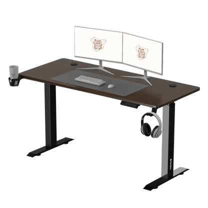 Fantech Office Desk Height Adjustable Motorised Electric Stand Gaming Table 140x60cm (GD914) (Walunt/Black) - FIN SHOP AU