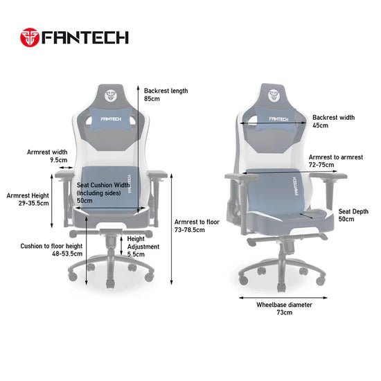 Fantech PU Leather Gaming Office Chair - Black (GC - 283) - FIN SHOP AU