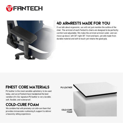 Fantech PU Leather Gaming Office Chair - Space White (GC - 283) - FIN SHOP AU