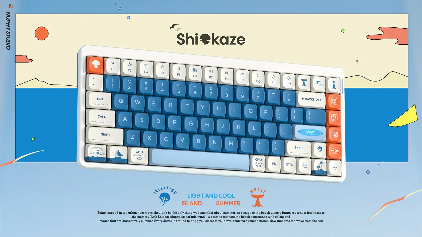 NuPhy Shiokaze nSA Dye - sub PBT Keycaps - FIN SHOP AU