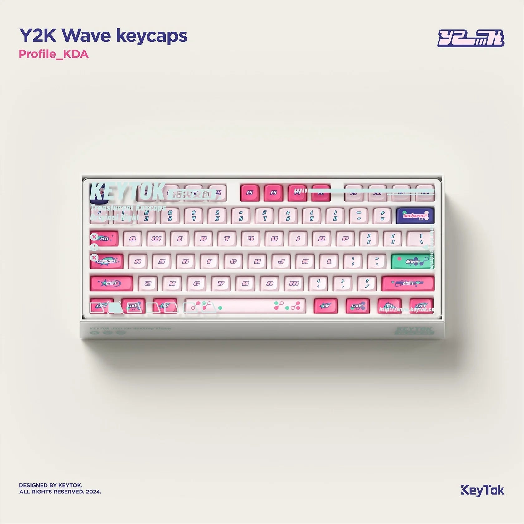 NuPhy x Keytok KDA Y2K Dye - Sub PBT Keycaps - FIN SHOP AU